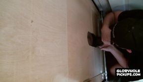 Kinky white dude sucks black glory hole fuck stick wildly