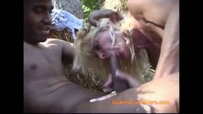 MY GRANNY FUCKS BLACK FARM HANDS!