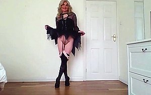 Sexy black dress with no panties