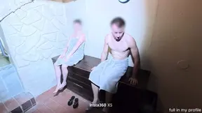 Sauna Adventure I Stay Alone with the Stranger He Creampied My Anal While His Girlfriend Is Away