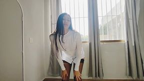 hermanastra vestida de enfermera malvada folla con su hermanastro en cuarto de hotel