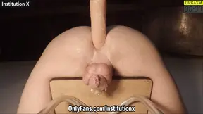 My FIRST PROSTATE ORGASM in the CHASTITY Induced by Intense Fucking Machine Pounding at InstitutionX