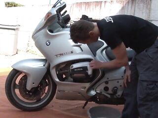 Lascivious brunette hair gets screwed on motorcycle
