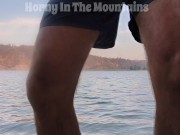 Out at the lake skinny dipping and jerking off