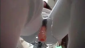 Dildo on bike makes her ride