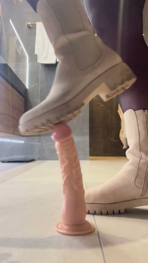 SHOE job on your dick with dirty white boots   Clip 1