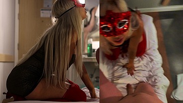 Elena’s Secret Stay: Masquerade Sex in the Hotel