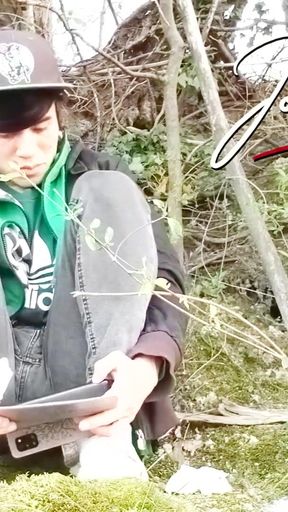 What happens behind the scenes after filming a gay twink's massive outdoor precum cum ejaculation Cleanup &amp; admiring&hellip;   Clip 3