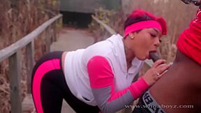 Cali Kush Large Ass Gets Fuck Outdoors In The Woods