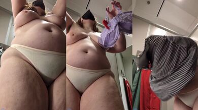 Wrong bra size got my tits spilling in the fitting room vert