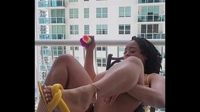 Super Soaker Pussy Spray Balcony