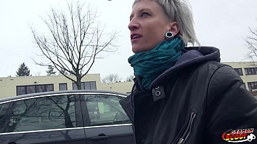 German Scout - Skinny Emo Teen Luna in Street Porn Casting