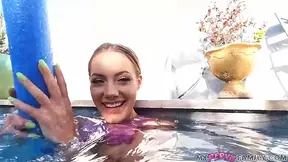 Pervy step-sis takes a bold dip with huge rod