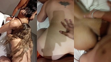 Hotwife invita mujer unicornio a trio MHM y las hago venirse mojando toda la cama
