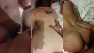 Hotwife invita mujer unicornio a trio MHM y las hago venirse mojando toda la cama