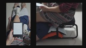 Reading Erotica on His Face - 720p - Queen Nana enjoys a femdom novella while facesitting her human chair copy