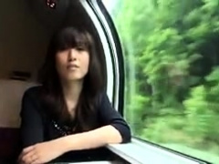 Sweet Japanese babe satisfies her need for cock on a train