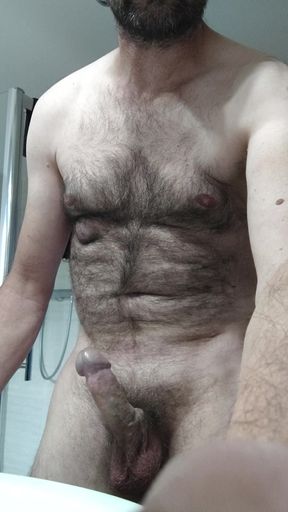 Enjoying in the bathroom