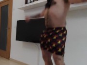 Solo male cock morning training routine