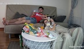 couple at home in quarantine