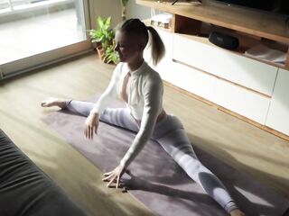 Yoga Honey gets Dicked down with Her Panties Half Way down