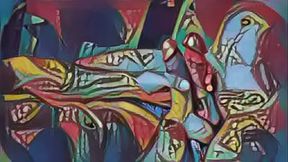 Frottage de bite (&agrave_ la mode Picasso) - Style fait par une IA