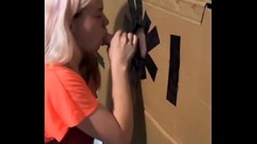 'Naughty&#x1F608; Teen Milkshakes Strange Dick&#x1F346; at Glory Hole'