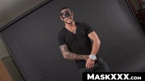 MaskXXX.com - Masked hunk's erect cock solo jerk off session