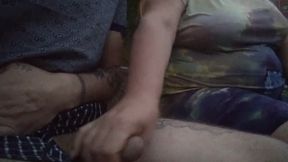 Mother-in-law Jerks off My Dick in the Yard Until I Cum