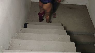 Stepbrother Fucked Big Stepsister on stairs