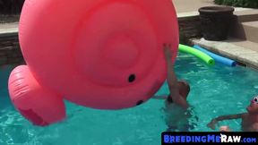 BreedingMeRaw.com - Studs engage in raw bareback fucking after pool