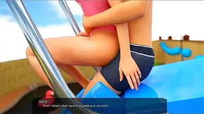 Shy Stepsister’s Big Tits Tempt You At The Pool In Milfy City Date