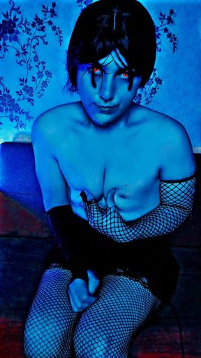 Seductive Vampire Chic: Rocking Fishnets and Mini Skirts with Flair