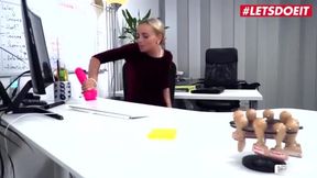 Steamy Office Encounter: German Secretary Gets Caught in a Private Moment with Her Boss - Featuring Amy Pink