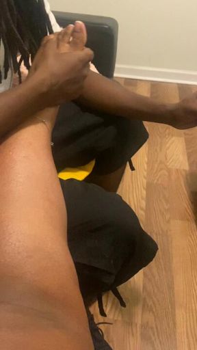 Foot rubs first, then dessert 🍑💦 He’s such a good little slave