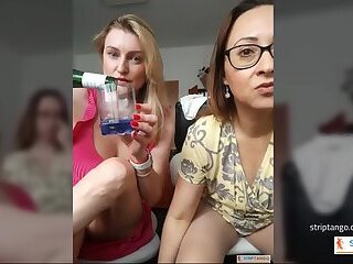 Two MILFs on StripTango – Shaved & Hairy Pussy Tease with Interactive Vibrators