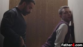 Young 18+ Twink 18+ Trusts Priest for Intense Bareback Taboo Action
