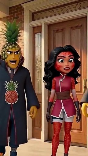 Fruit Series: Episode 3 - Cute Strawberry Girl and Pineapple Girl Sharing Sensual AI Hentai   Clip 1