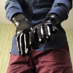 latex fetish gloves with classy clothes