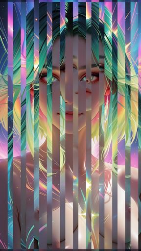 Cosmic Neon Beauty Portrait with Luminous Eyes Dreamlike Fantasy Ai Art Slideshow