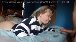 Big cock amateur Tuonela Clayman deep throats chubby Joan Day