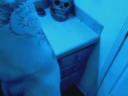 Masturbating & Wax Play in Hannibal Mask