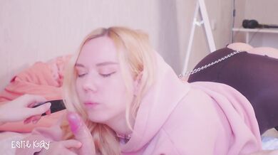 Silly step sis wants to go for a walk with a butt plug on leash, but gets anal fuck instead.