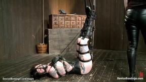 ”Slave bound on box & whipped”