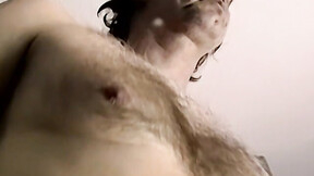 Mature dude displays his enormous cock out