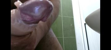 Exciting cumshot masturbating