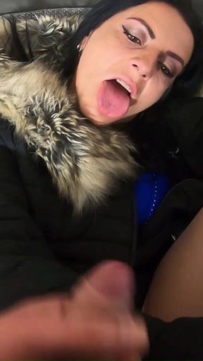 Milfycalla - a Lot of Cum on My Old Black Fur Downjacket