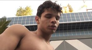 Nice and wet anal bang by the swim-pool