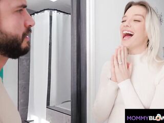 MommyBlowsBest - Plumber Gets His Pipe Sucked By Large Tittied Golden-haired