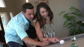 brunette newcummer lina cole gets fucked on pool table